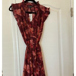 INC Women's Floral-Print Flutter-Sleeve Dress, Created for Macy's